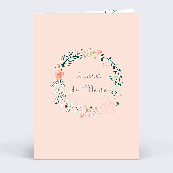Livret de messe baptême  Couronne de fleurs