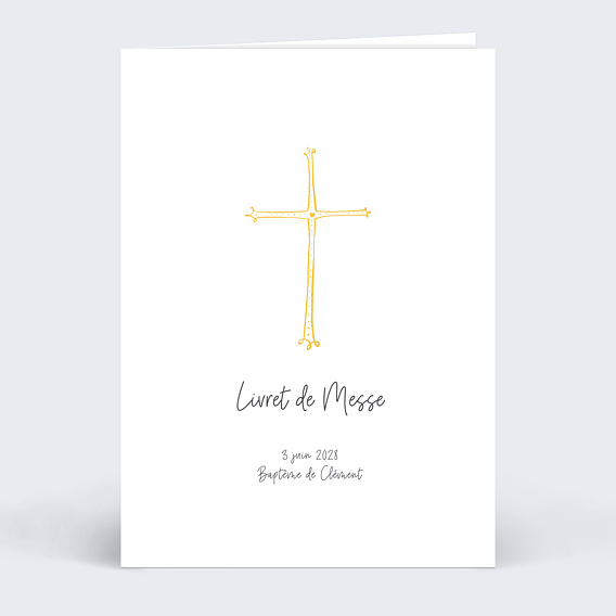 Livret de messe baptême  Croix d'Or