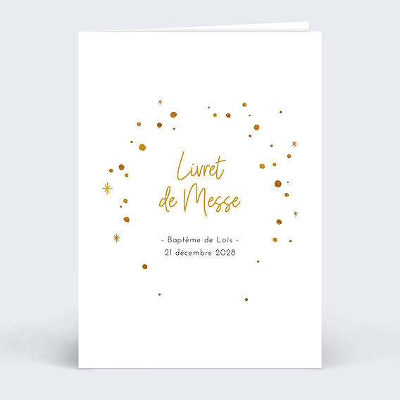 Livret de messe baptême  Golden Dots