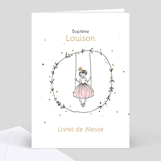 Livret de messe baptême Princesse balançoire
