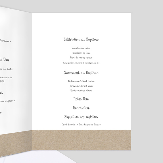 Livret de messe baptême  Photomaton Intérieur Droit