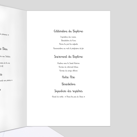 Livret de Messe Baptême Jolies Lettres
