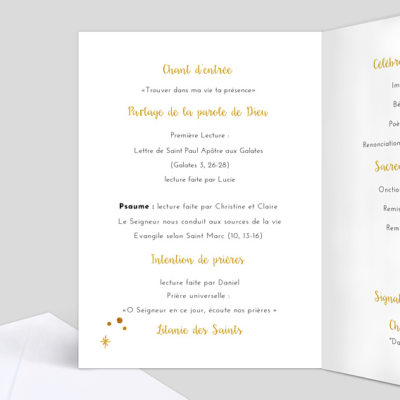 Livret de messe baptême Golden Dots Intérieur Gauche