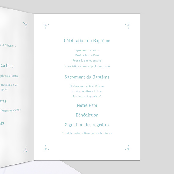 Livret de messe baptême  Colombe Intérieur Droit