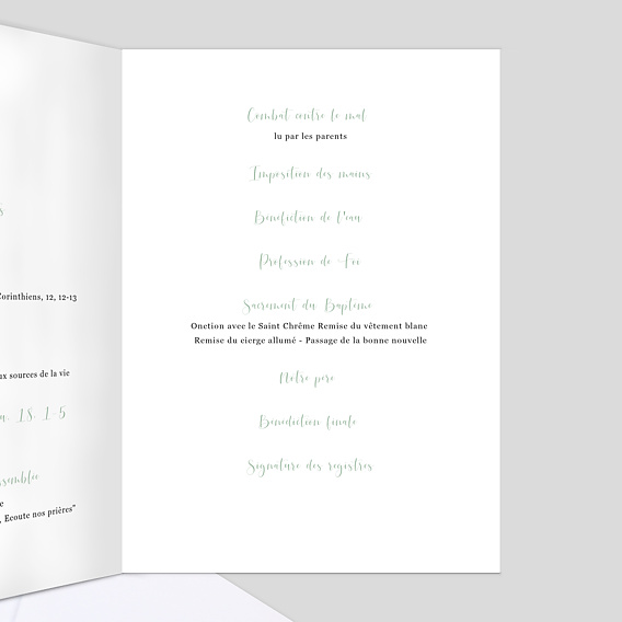Livret de messe baptême  Cinematic Intérieur Droit