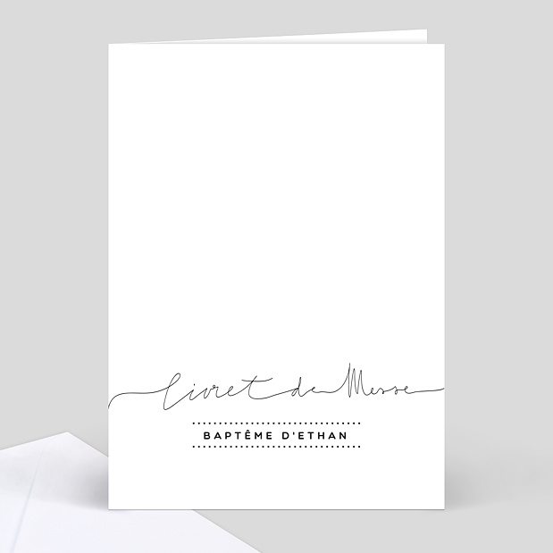 Livret de messe baptême Lettres chic