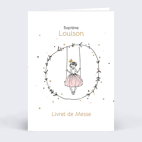Livret de Messe Baptême Princesse balançoire