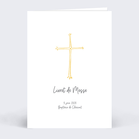 Livret de Messe Baptême Croix d'Or