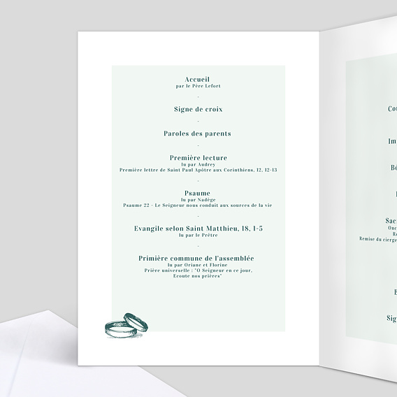 Livret de messe baptême  Badinage Intérieur Gauche