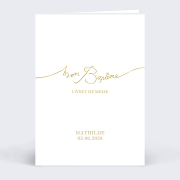 Livret de Messe Baptme Lettres manuscrites