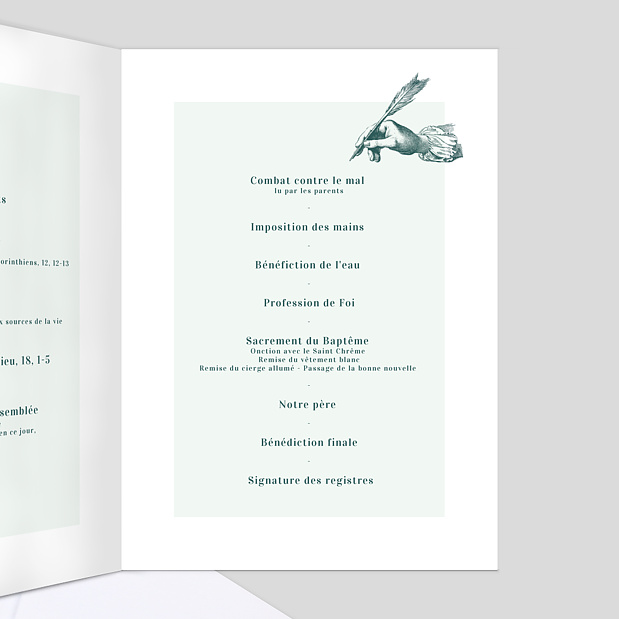 Livret de Messe Baptême Badinage Intérieur Droit