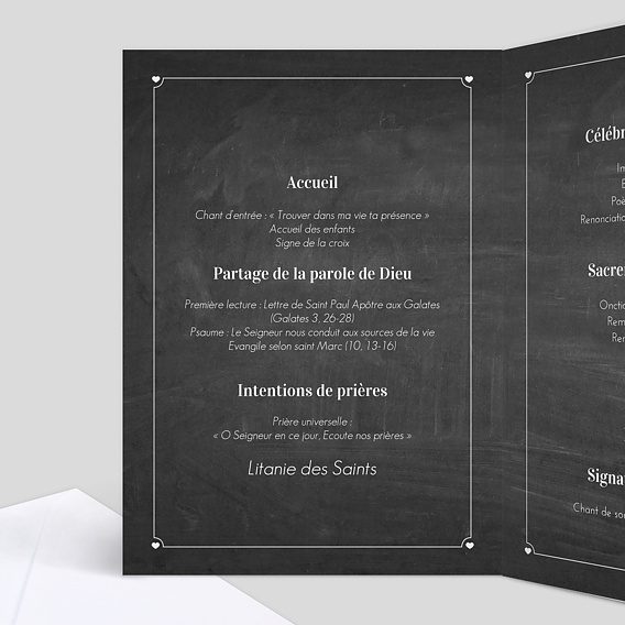 Livret de messe baptême  Ardoise Intérieur Gauche