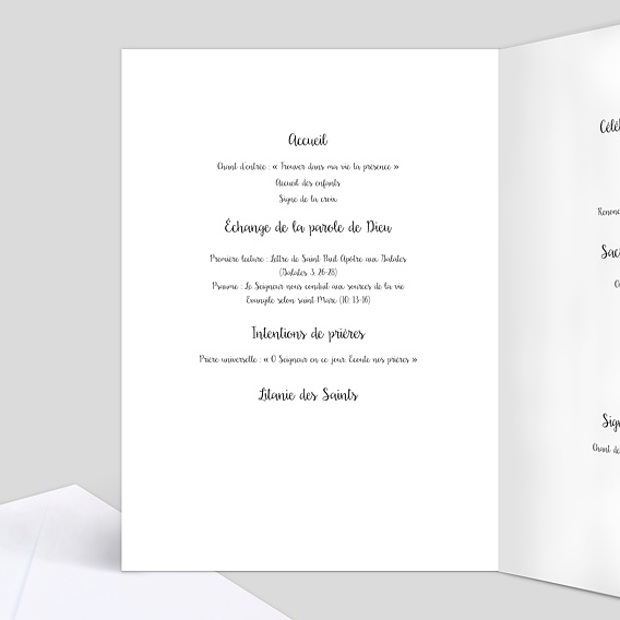 Livret de messe baptême  Jolies Lettres Intérieur Gauche