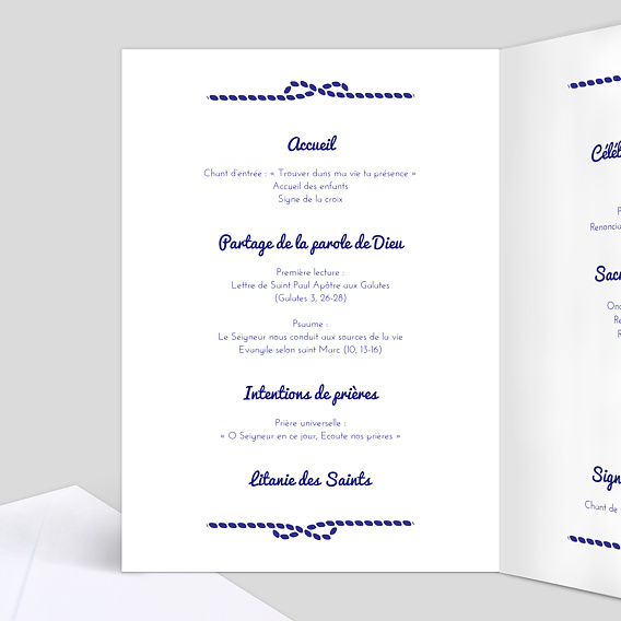 Livret de messe baptême  Marin Intérieur Gauche