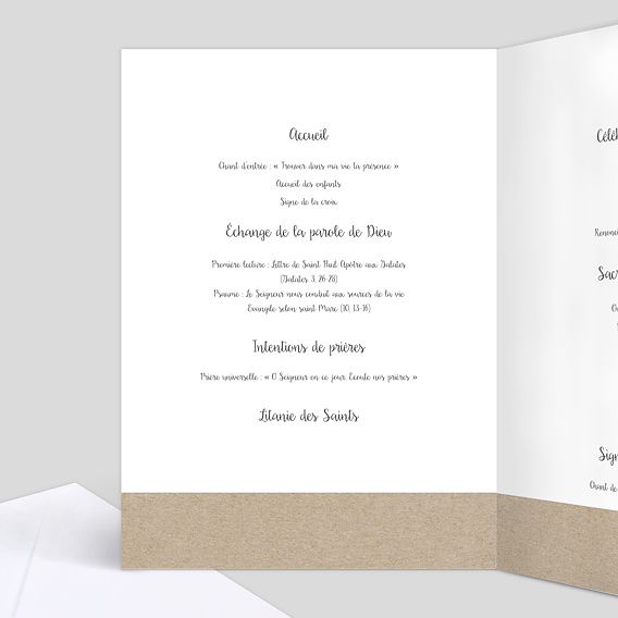 Livret de messe baptême  Photomaton Intérieur Gauche