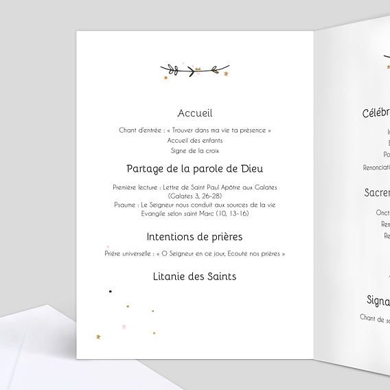 Livret de messe baptême  Princesse balançoire Intérieur Gauche