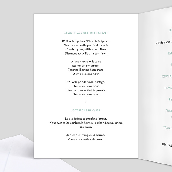 Livret de messe baptême  Gold Dots Intérieur Gauche