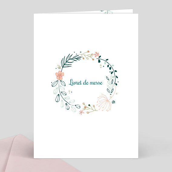Livret de Messe de Mariage Couronne de Fleurs