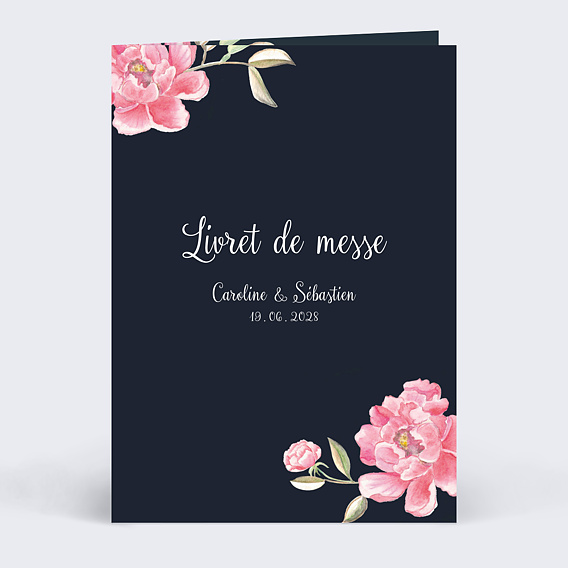 Livret de Messe Mariage  Dark Peony