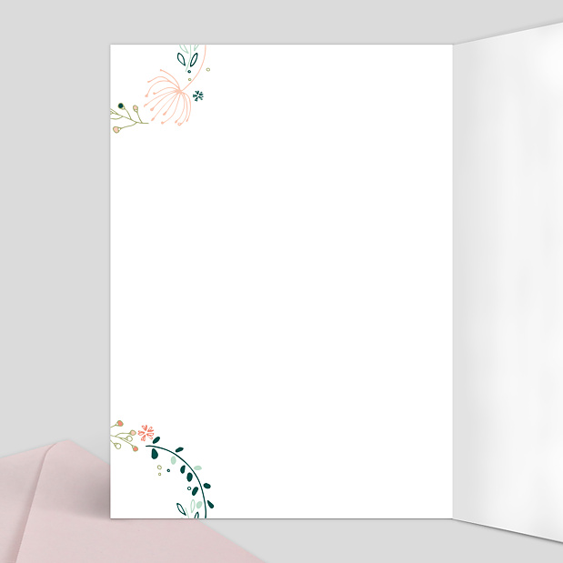 Livret de Messe de Mariage Couronne de Fleurs Intérieur Gauche