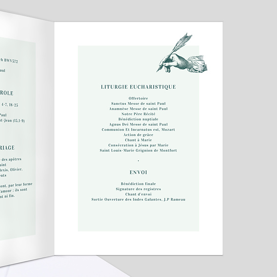 Livret messe mariage  Badinage Intérieur Droit