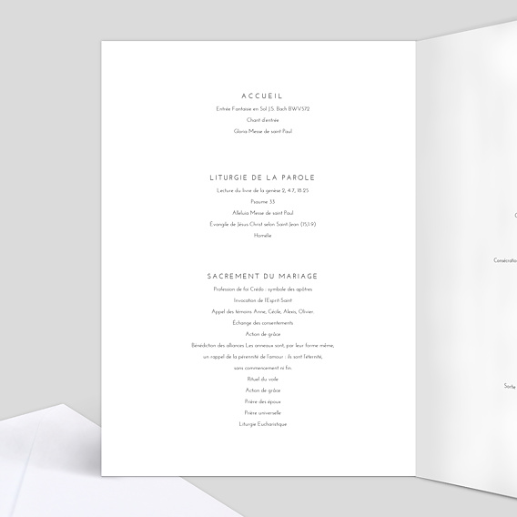 Livret messe mariage  Mariage Classique Intérieur Gauche