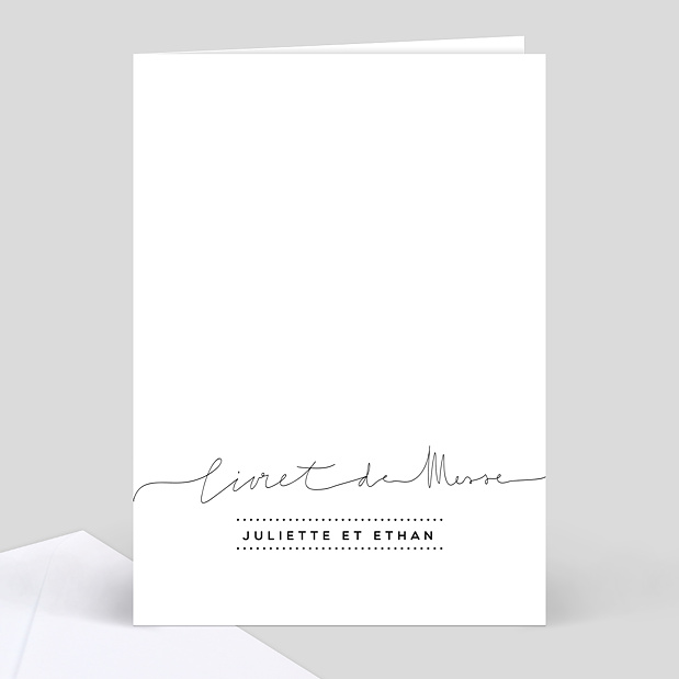 Livret de Messe de Mariage Lettres Chic Recto