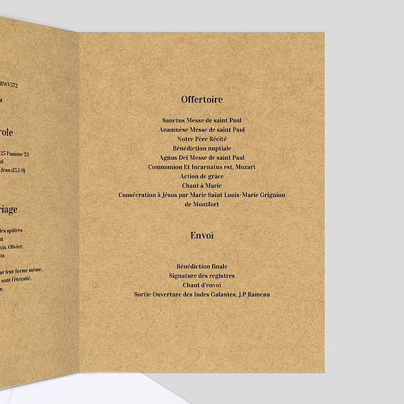 Livret messe mariage Timeline Intérieur Droit