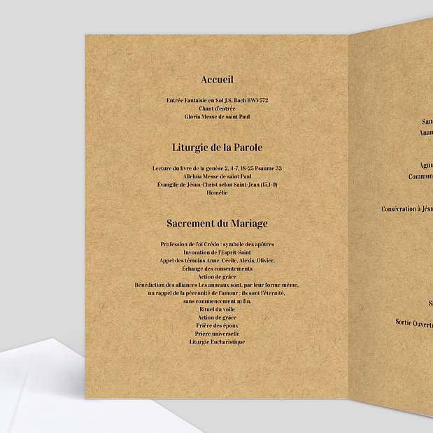 Livret de Messe Timeline Intérieur Gauche