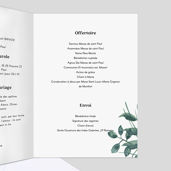Livret messe mariage  Luxe Intérieur Droit