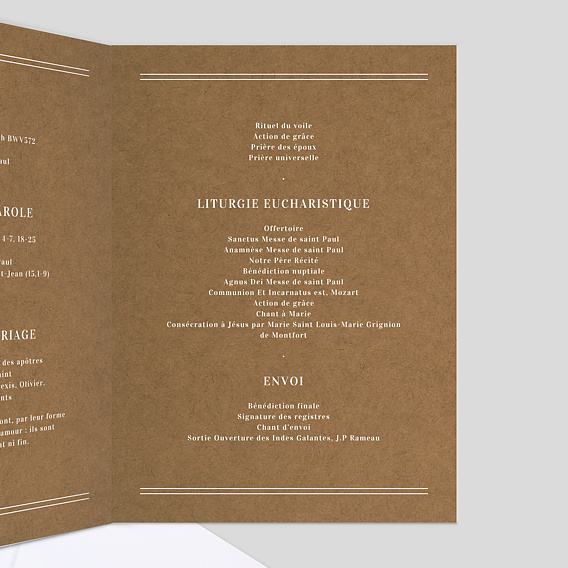 Livret messe mariage  Bohème Intérieur Droit