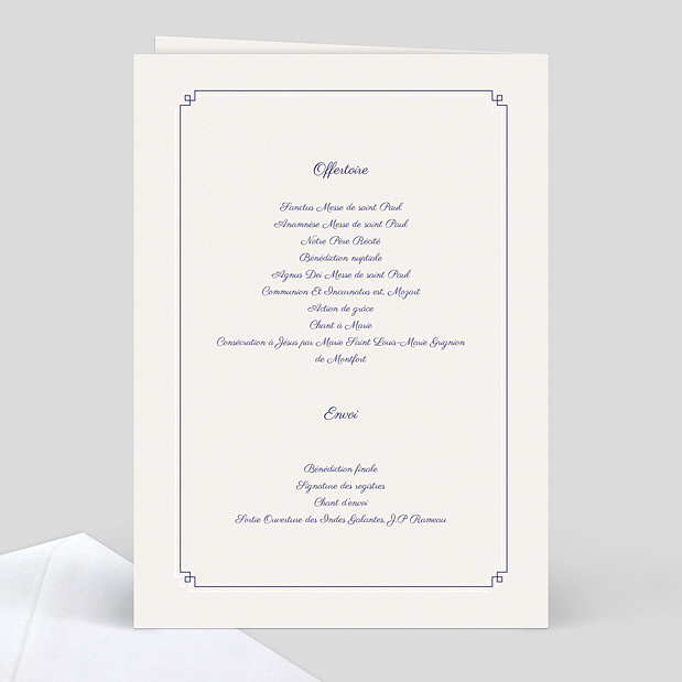 Livret de Messe de Mariage Hirondelle d'Amour Verso
