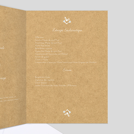 Livret messe mariage Timeline Dentelle Intérieur Droit