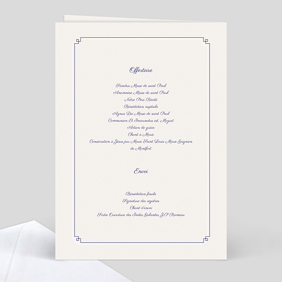 Livret messe mariage Hirondelle d'Amour Verso