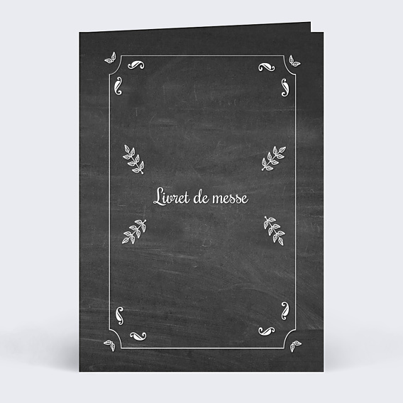 Livret de Messe Mariage Feuilles Ardoise