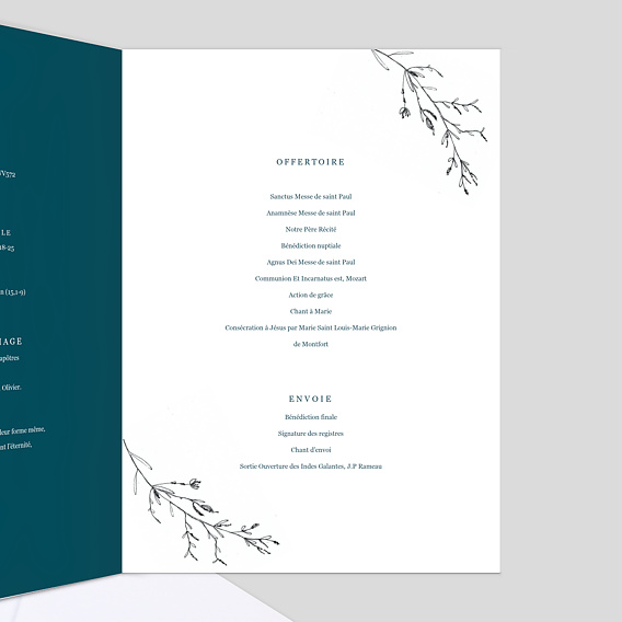 Livret messe mariage  Idylle Intérieur Droit
