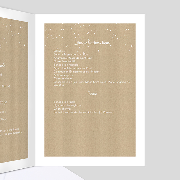 Livret de messe de mariage Instant rêvé Intérieur Droit