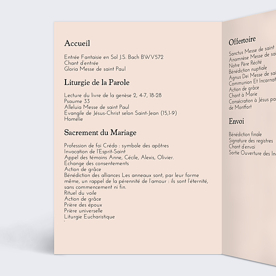 Livret de Messe Mariage Anémone