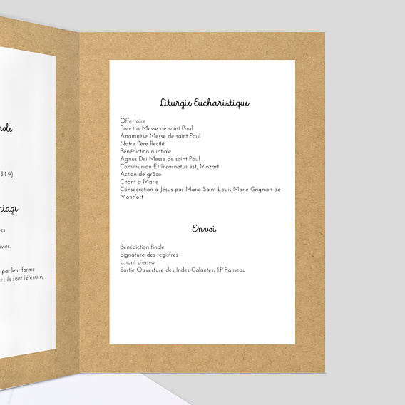 Livret messe mariage  Bucolique Intérieur Droit