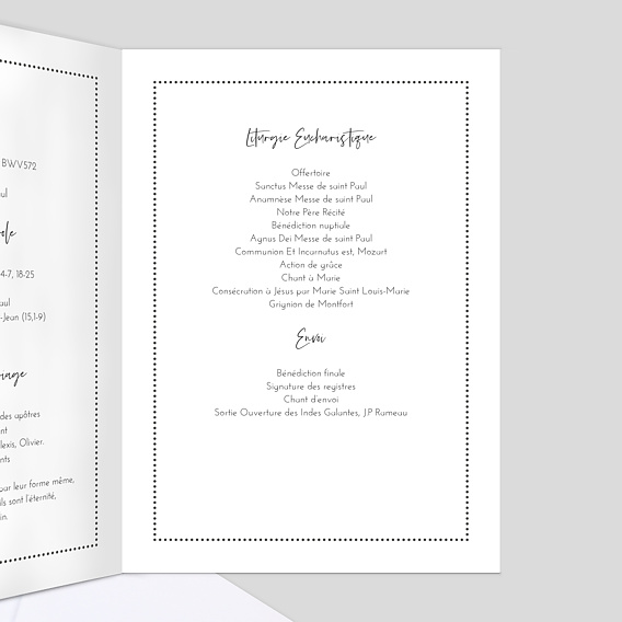 Livret messe mariage  Lettres Chic Intérieur Droit