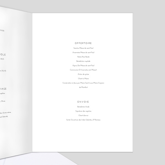Livret messe mariage Mariage Classique Intérieur Droit