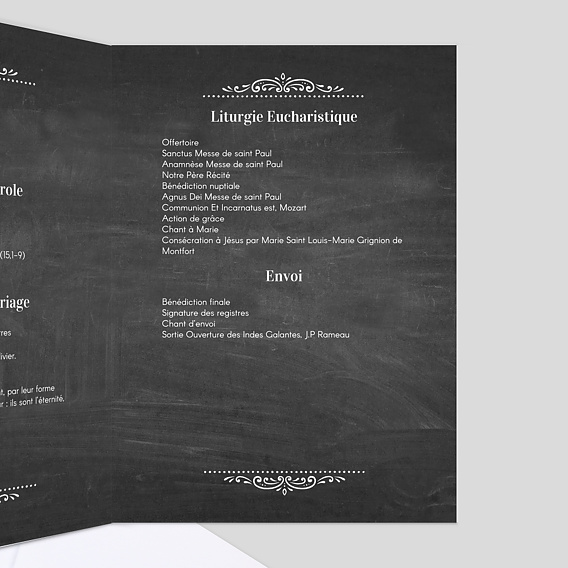 Livret messe mariage  Polaroïd Intérieur Droit