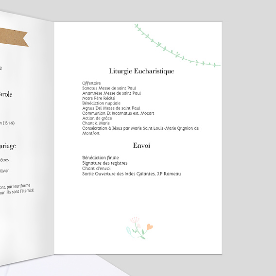Livret messe mariage  Promenade Champêtre Intérieur Droit