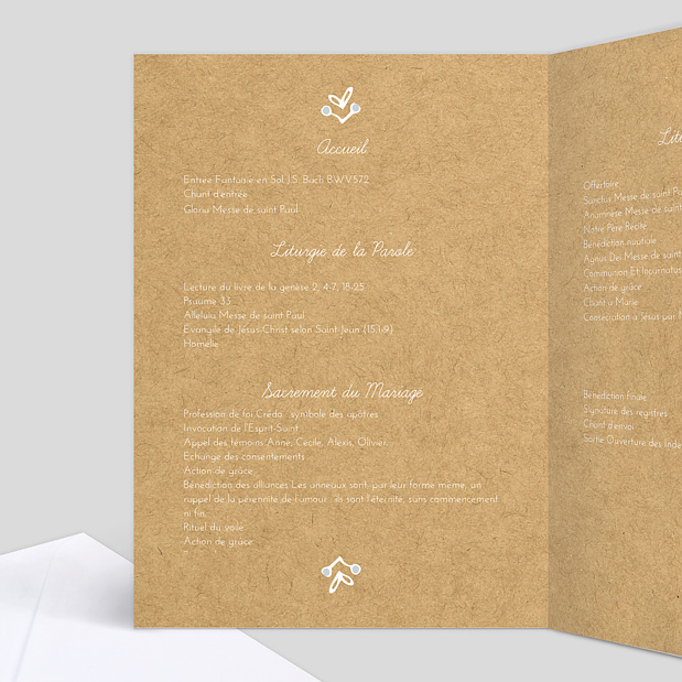 Livret de Messe de Mariage Timeline Dentelle Intérieur Gauche