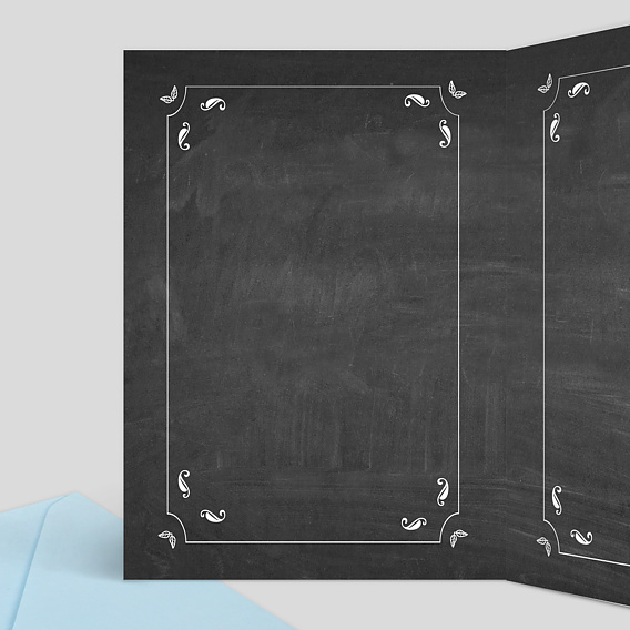 Livret messe mariage  Feuilles Ardoise Intérieur Gauche