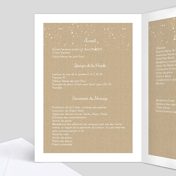 Livret messe mariage  Instant Rêvé Intérieur Gauche
