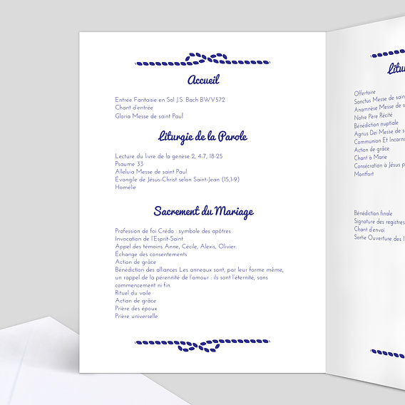 Livret messe mariage  Mer Intérieur Gauche