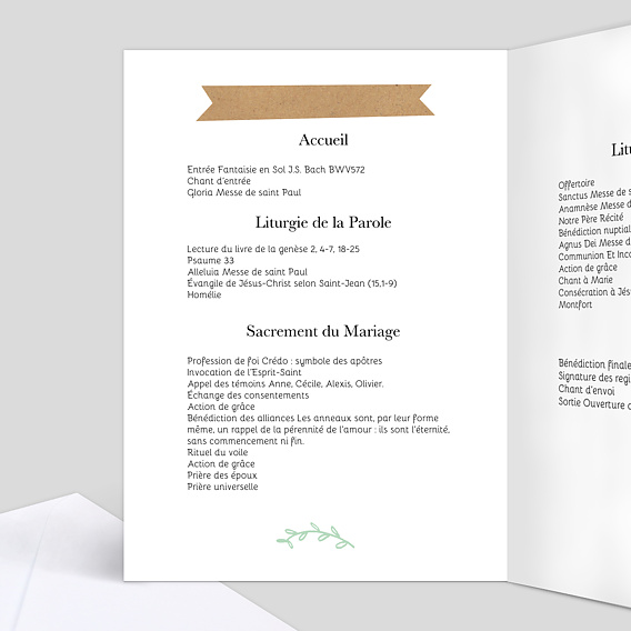 Livret messe mariage  Promenade Champêtre Intérieur Gauche