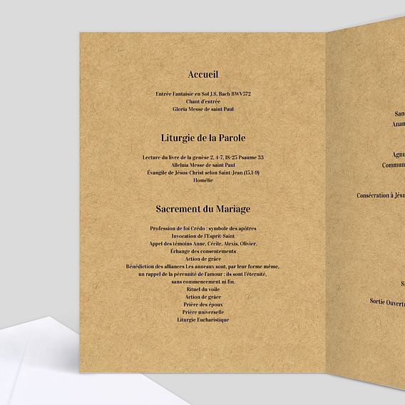 Livret messe mariage  Timeline Intérieur Gauche