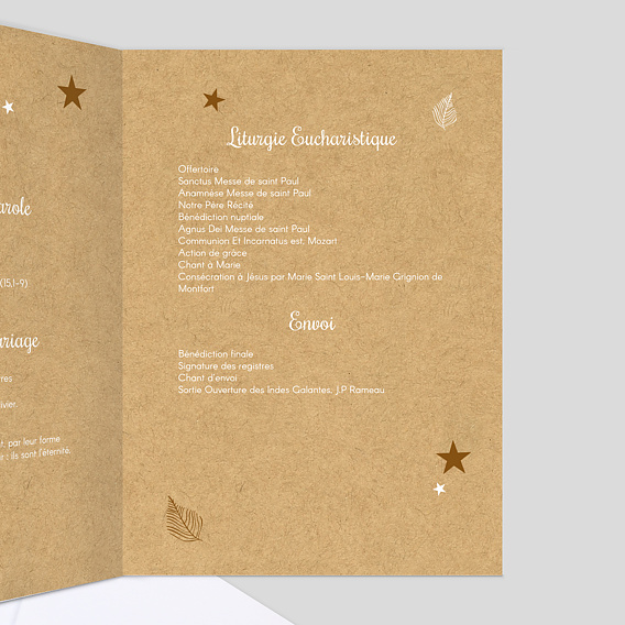 Livret messe mariage  Tourbillon d'Étoiles Intérieur Droit